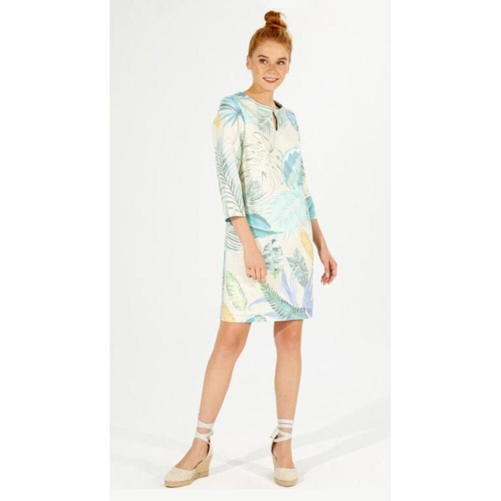 Vilagallo Multicolor Tropical Print Dress